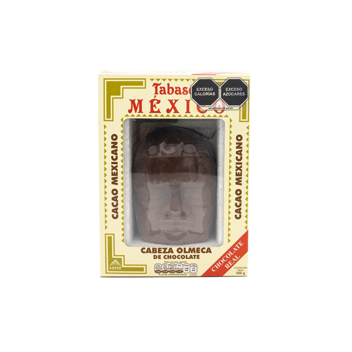Cabeza olmeca de chocolate oscuro, 500g