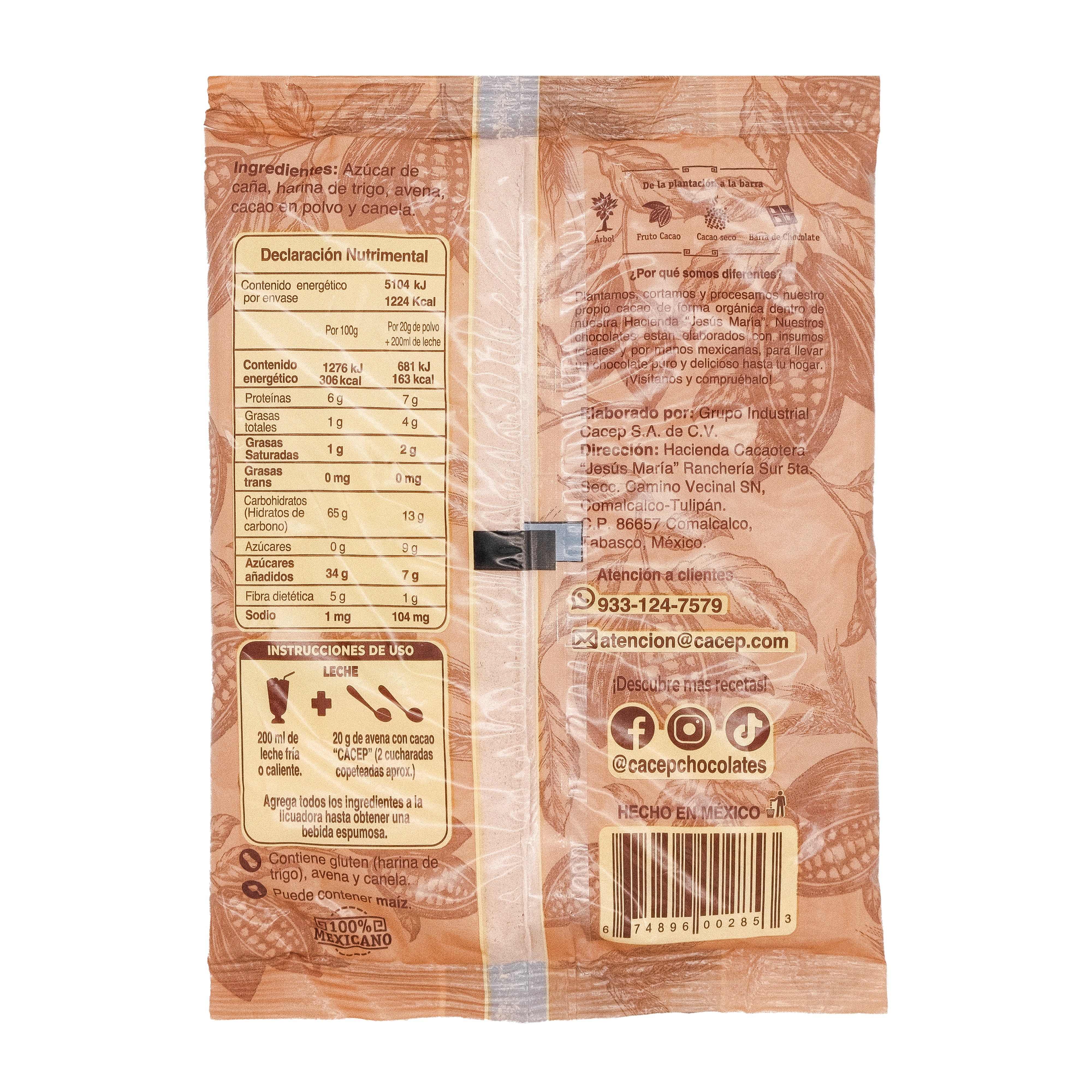 Avena con cacao 400g