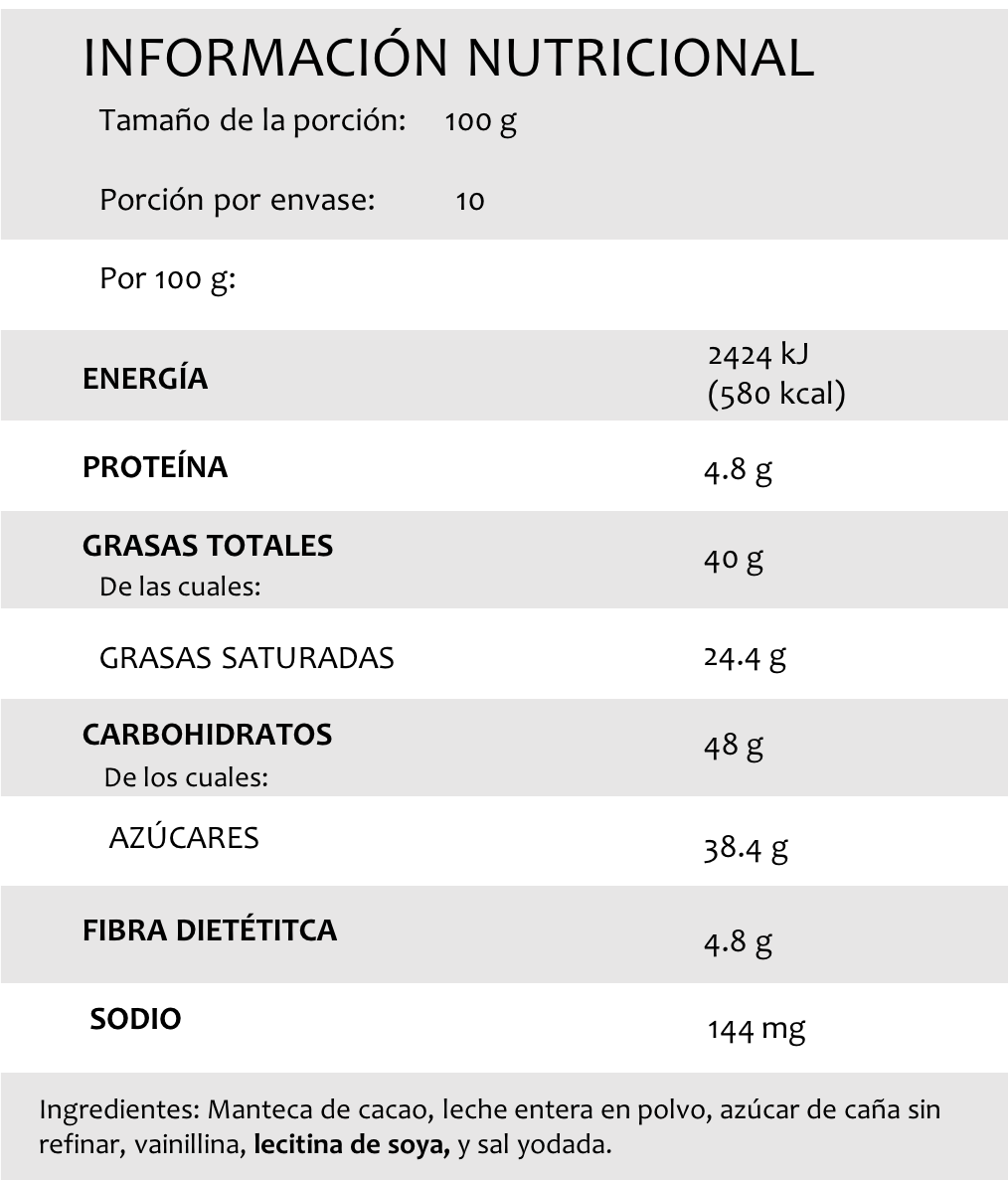 Barra de 1kg Chocolate Blanco 32% Cacao