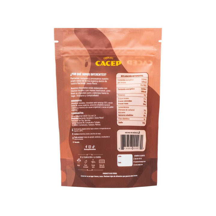 Almendras con Chocolate Semi-Amargo 70% Cacao, 100 g, Confituras