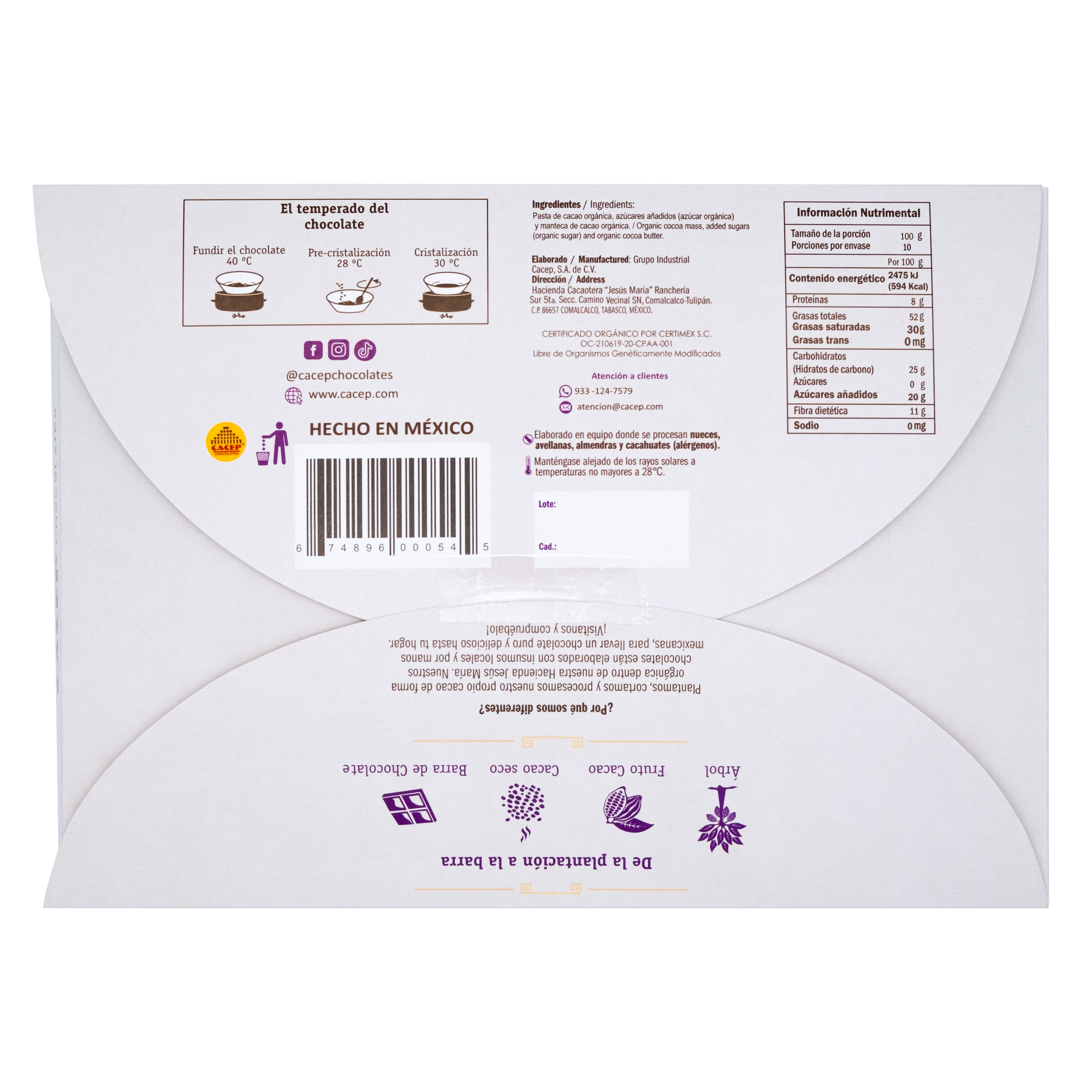 Barra de 1kg Chocolate amargo 80% cacao