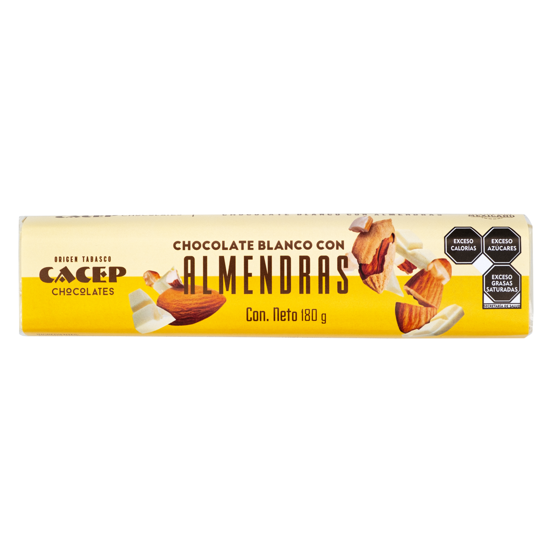 Chocolate blanco con almendras, 180g