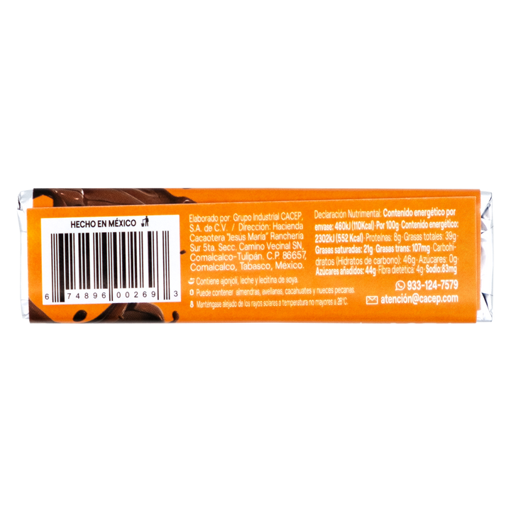 Barritas de 20g de chocolate con ajonjolí, Paquete de 20 pzas.