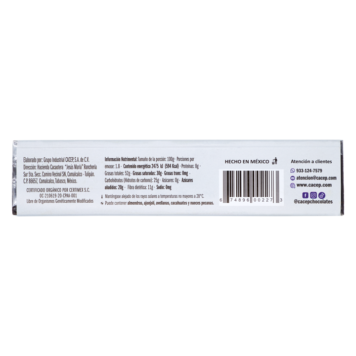 Chocolate Amargo 80% Cacao, 180g