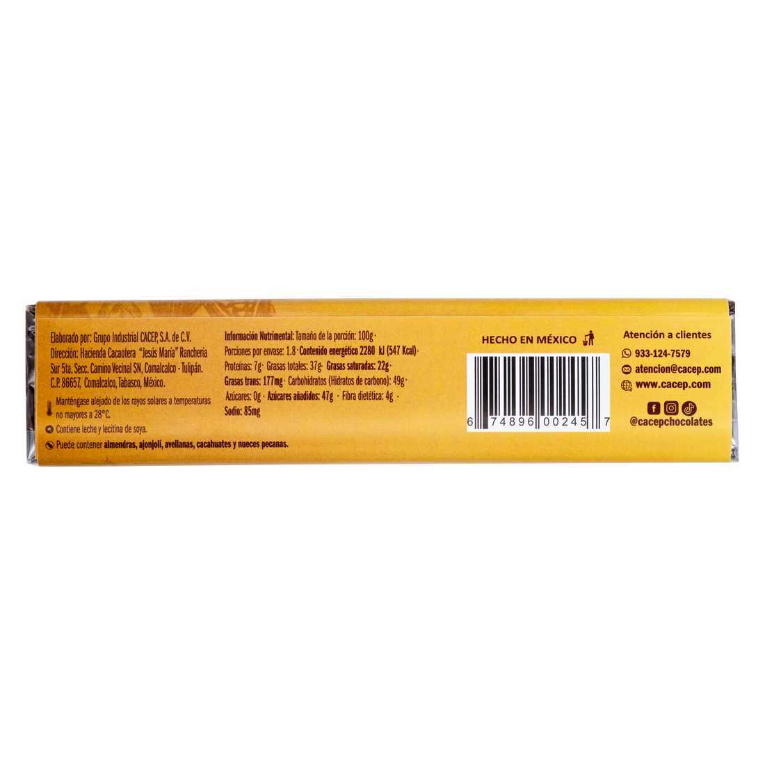 Chocolate con leche 42% cacao, 180g