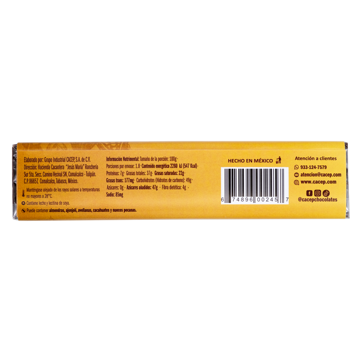 Chocolate con leche 42% cacao, 180g