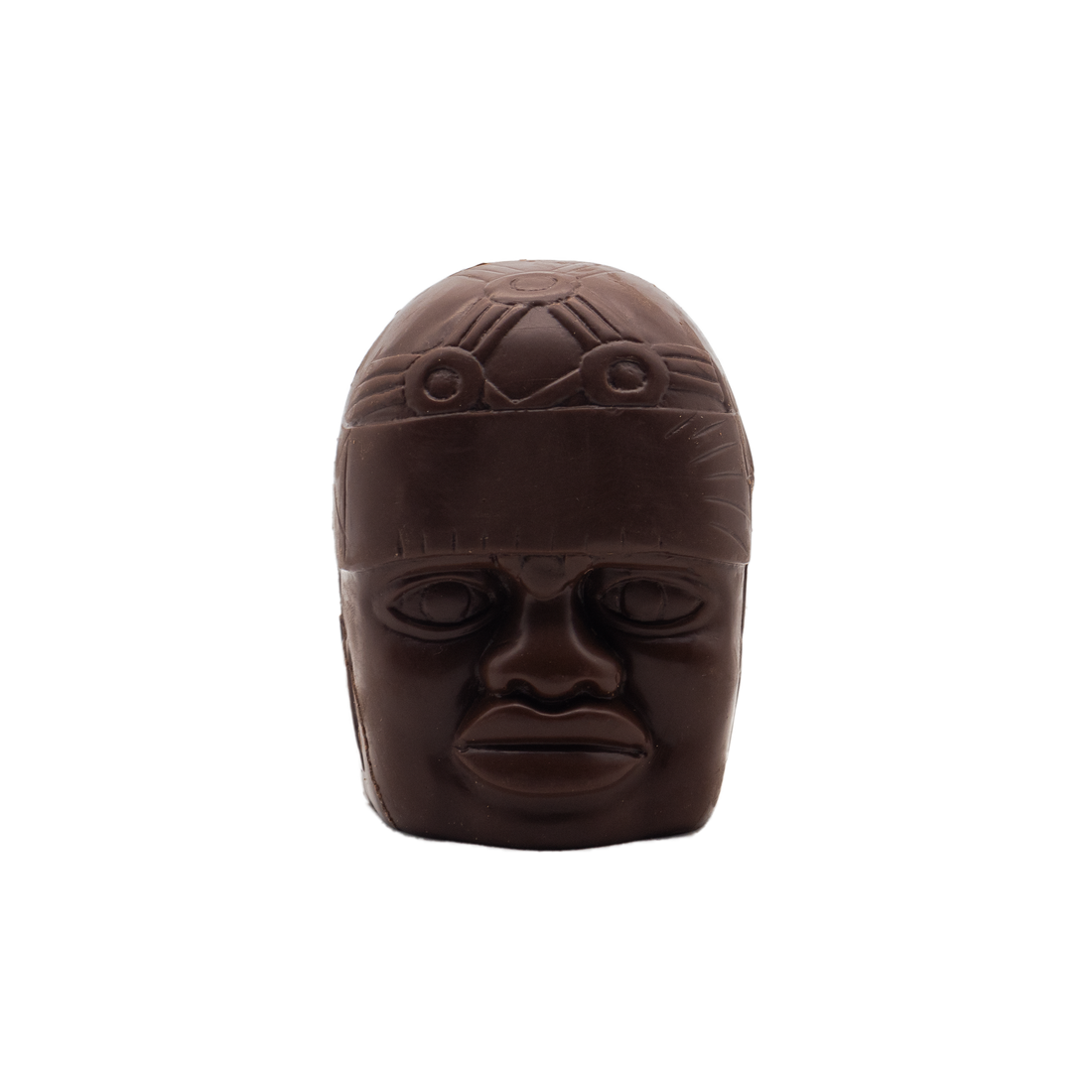 Cabeza olmeca de chocolate oscuro, 500g