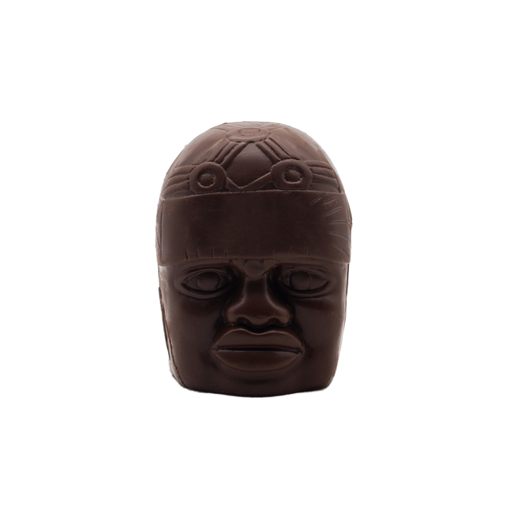 Cabeza olmeca de chocolate oscuro, 500g