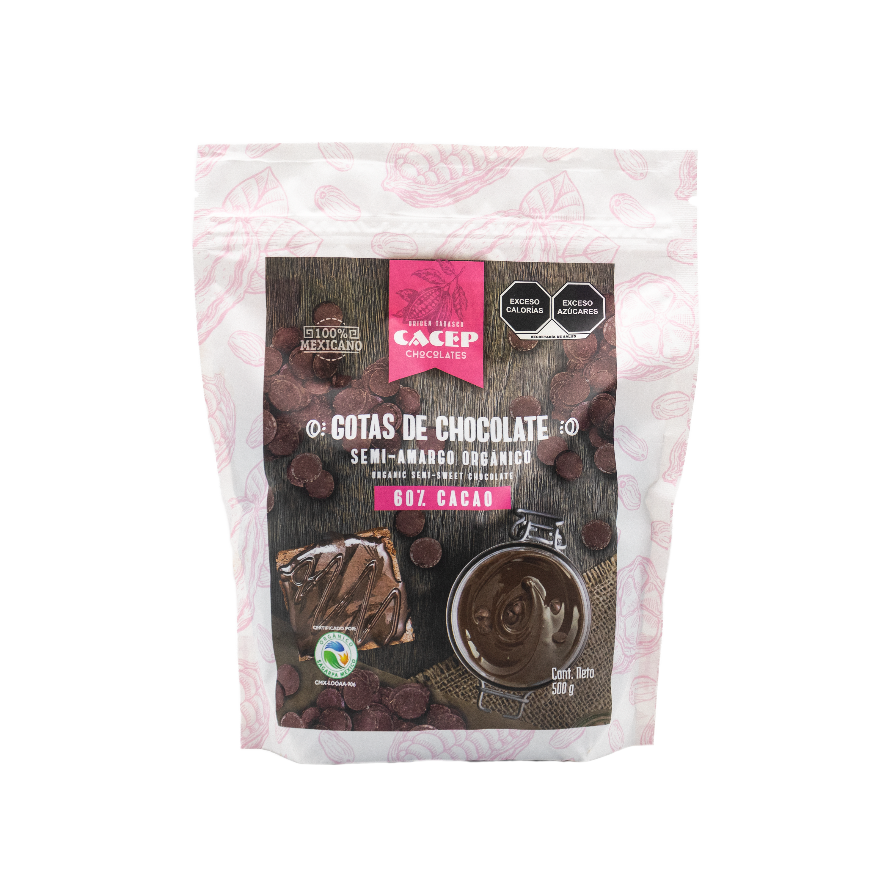 Gotas de Chocolate 60% Cacao , 500 g