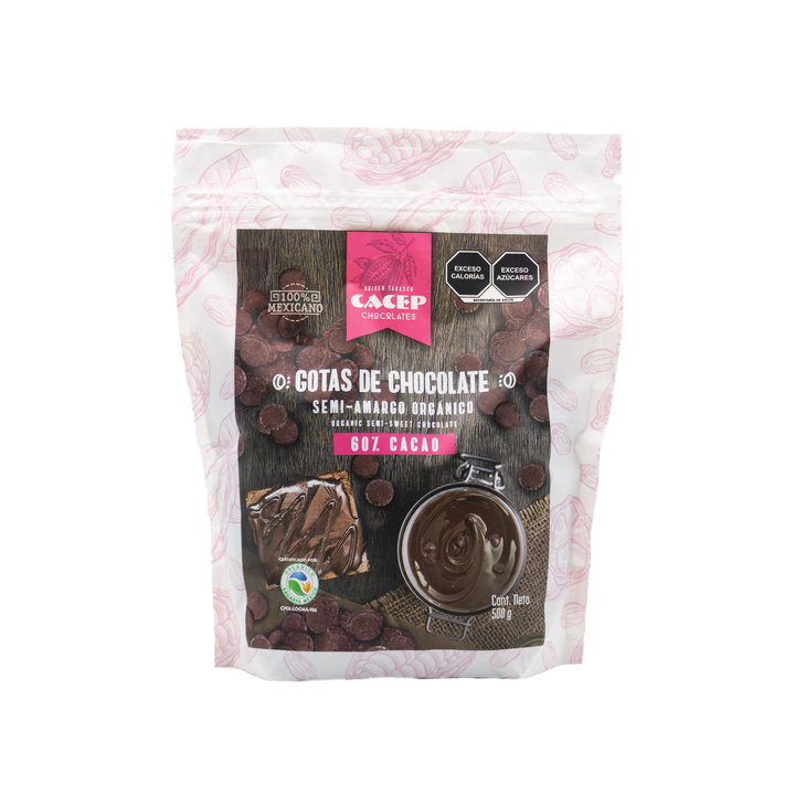 Gotas de Chocolate 60% Cacao , 500 g