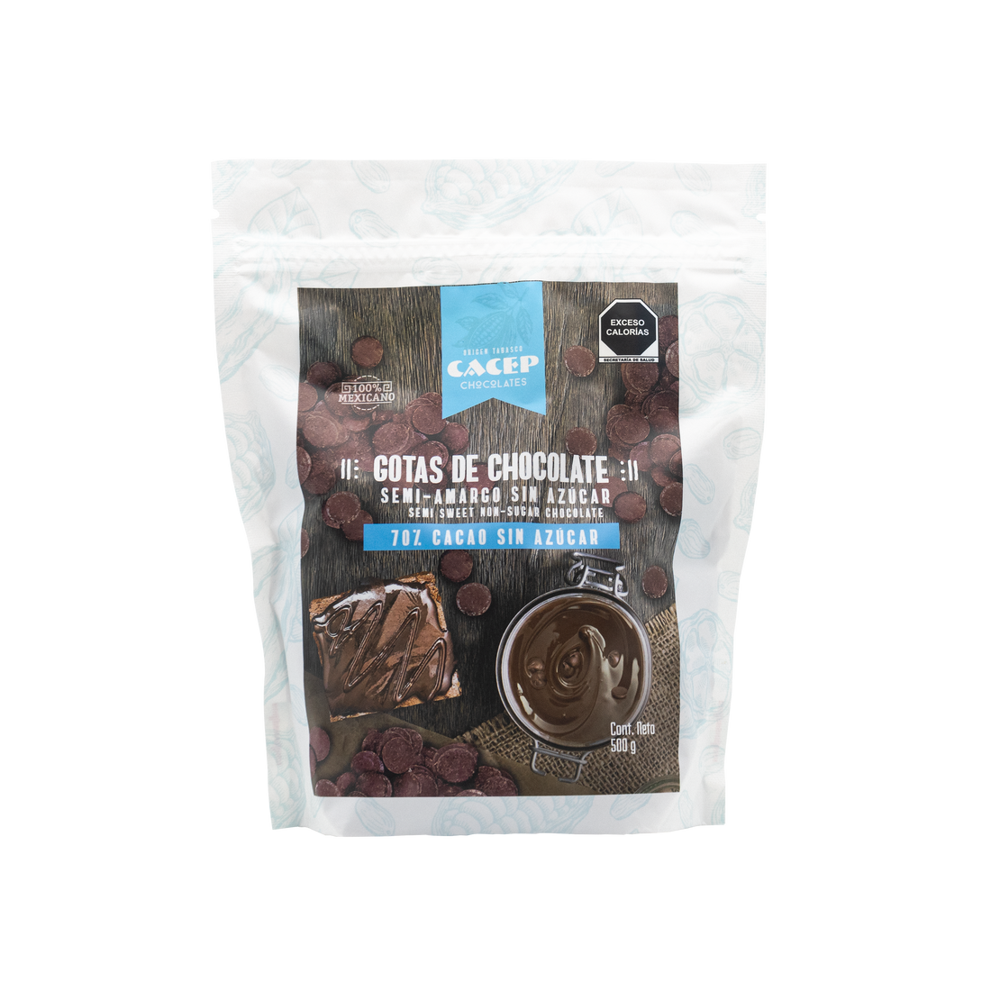 Gotas de Chocolate 70% Cacao SIN AZÚCAR  500 g