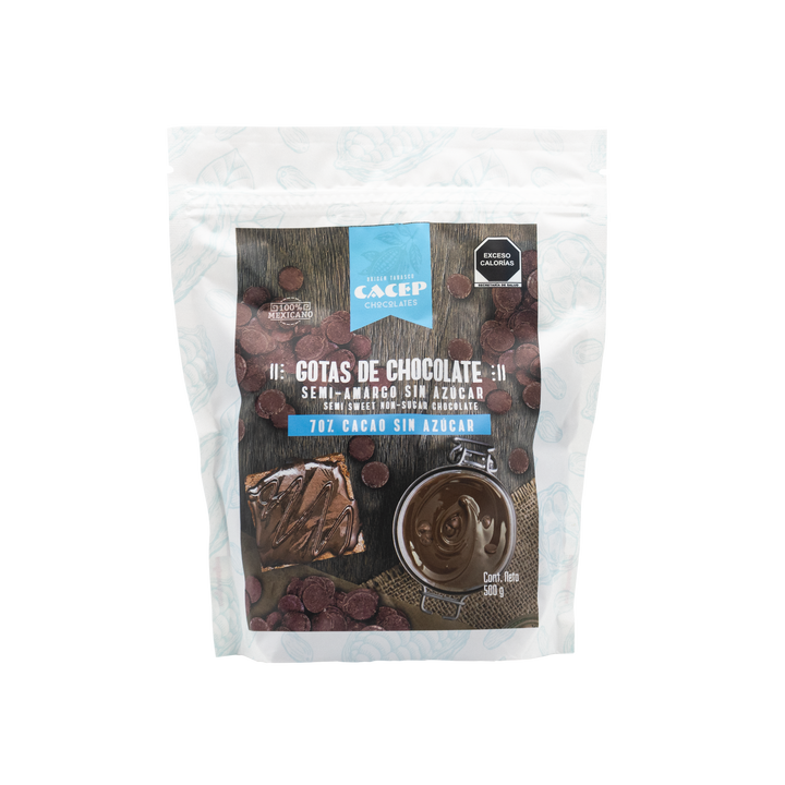 Gotas de Chocolate 70% Cacao SIN AZÚCAR  500 g