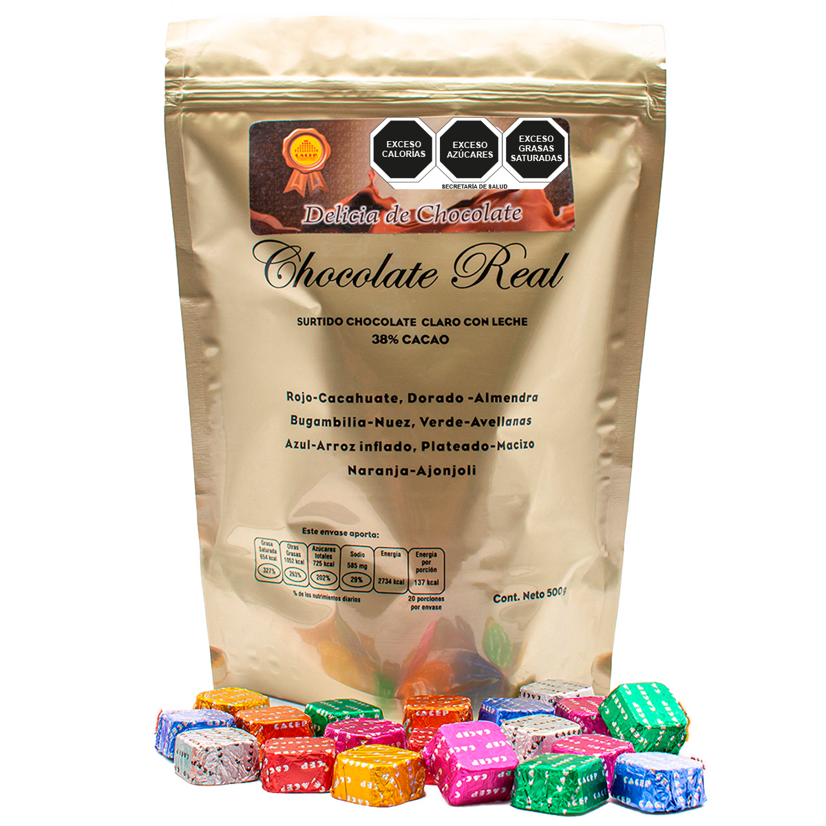 Cubitos de chocolate con semillas, 500g