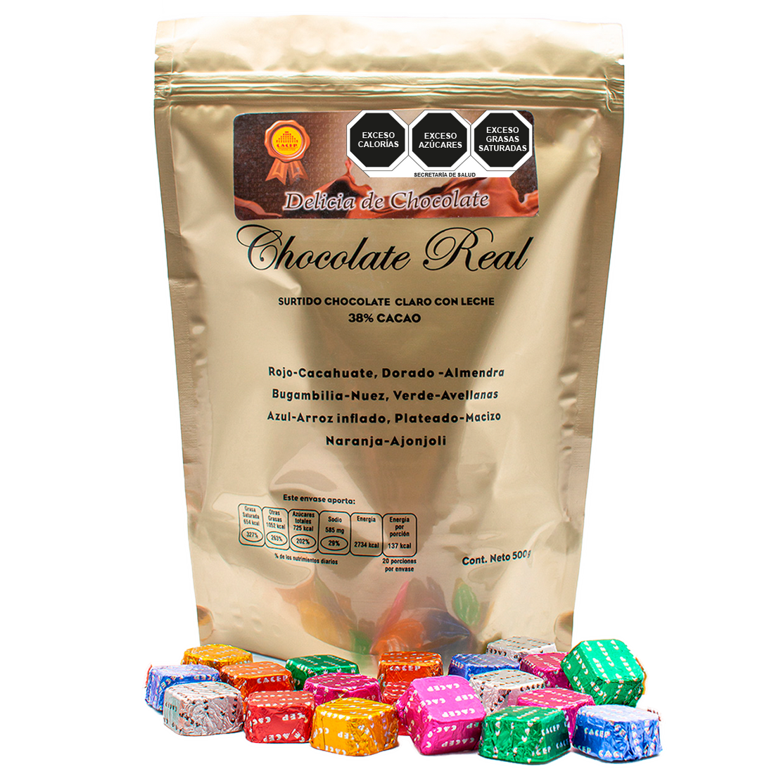 Cubitos de chocolate con semillas, 500g