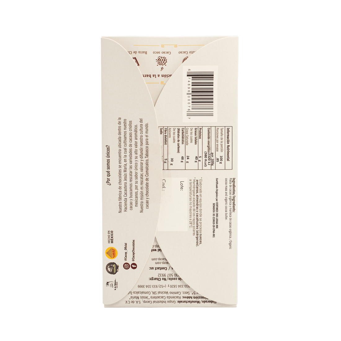 Barra de 85g Chocolate Semi Amargo 70% Cacao