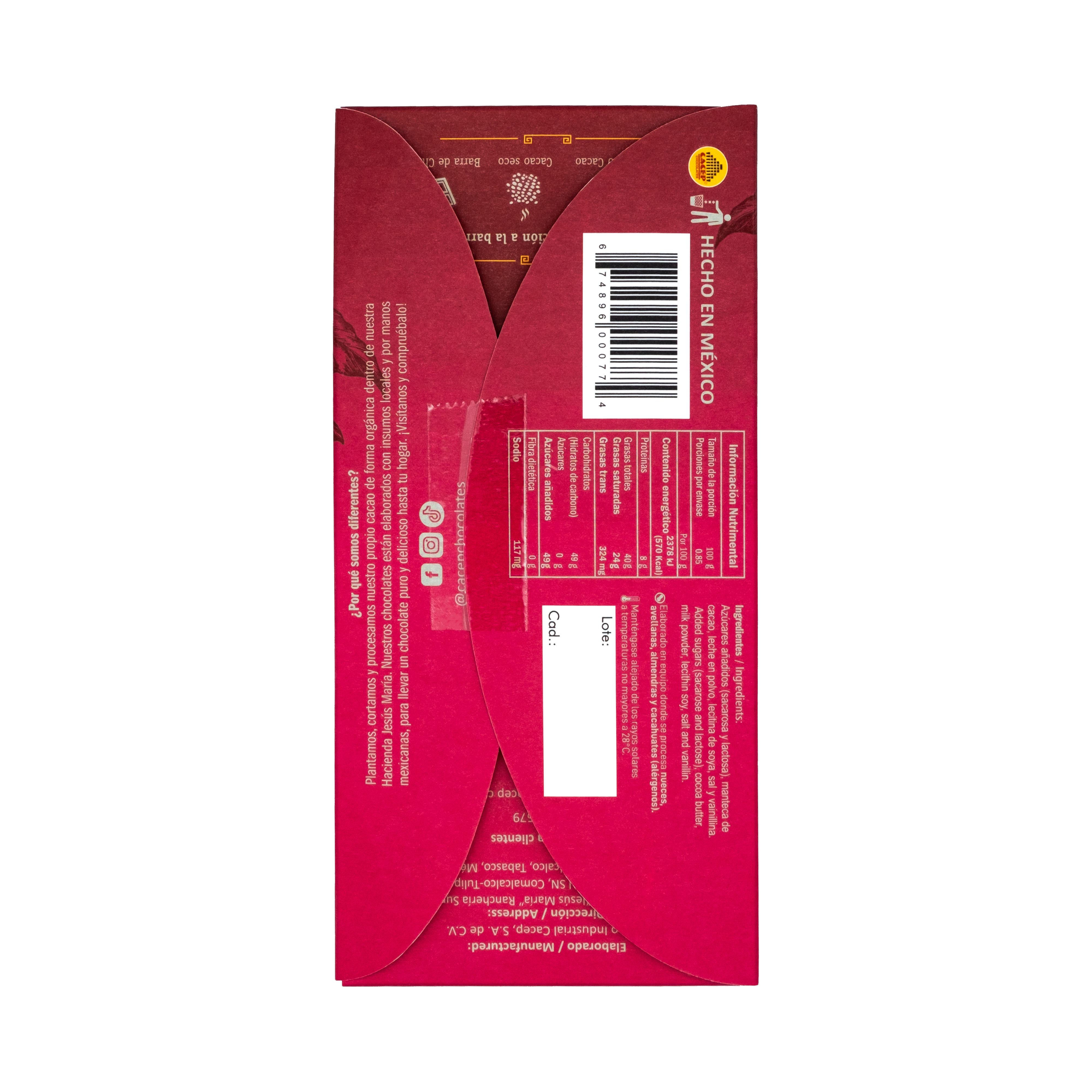 Barra de 85g Chocolate Blanco