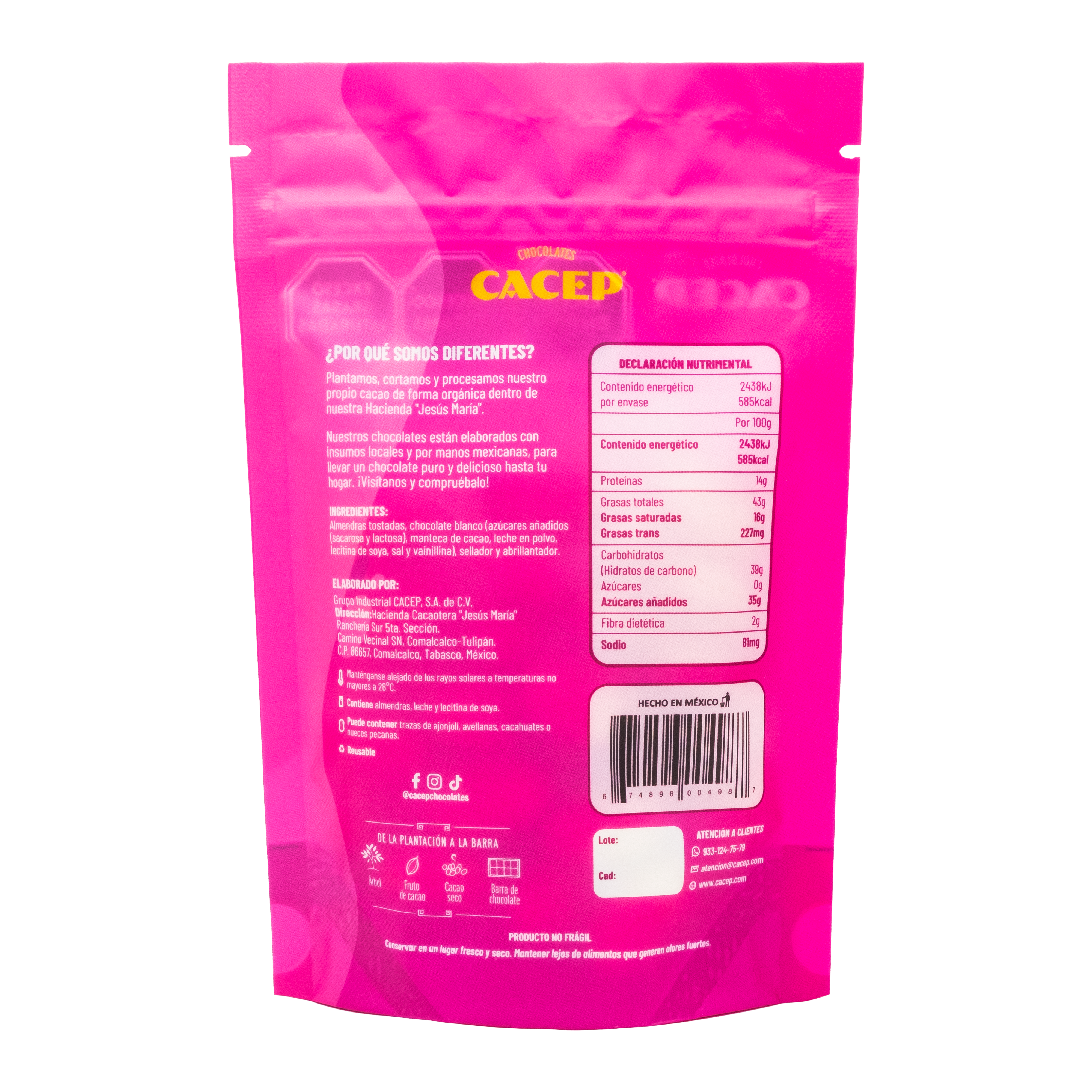 Almendras con Chocolate Blanco 32%, 100 g, Confitura