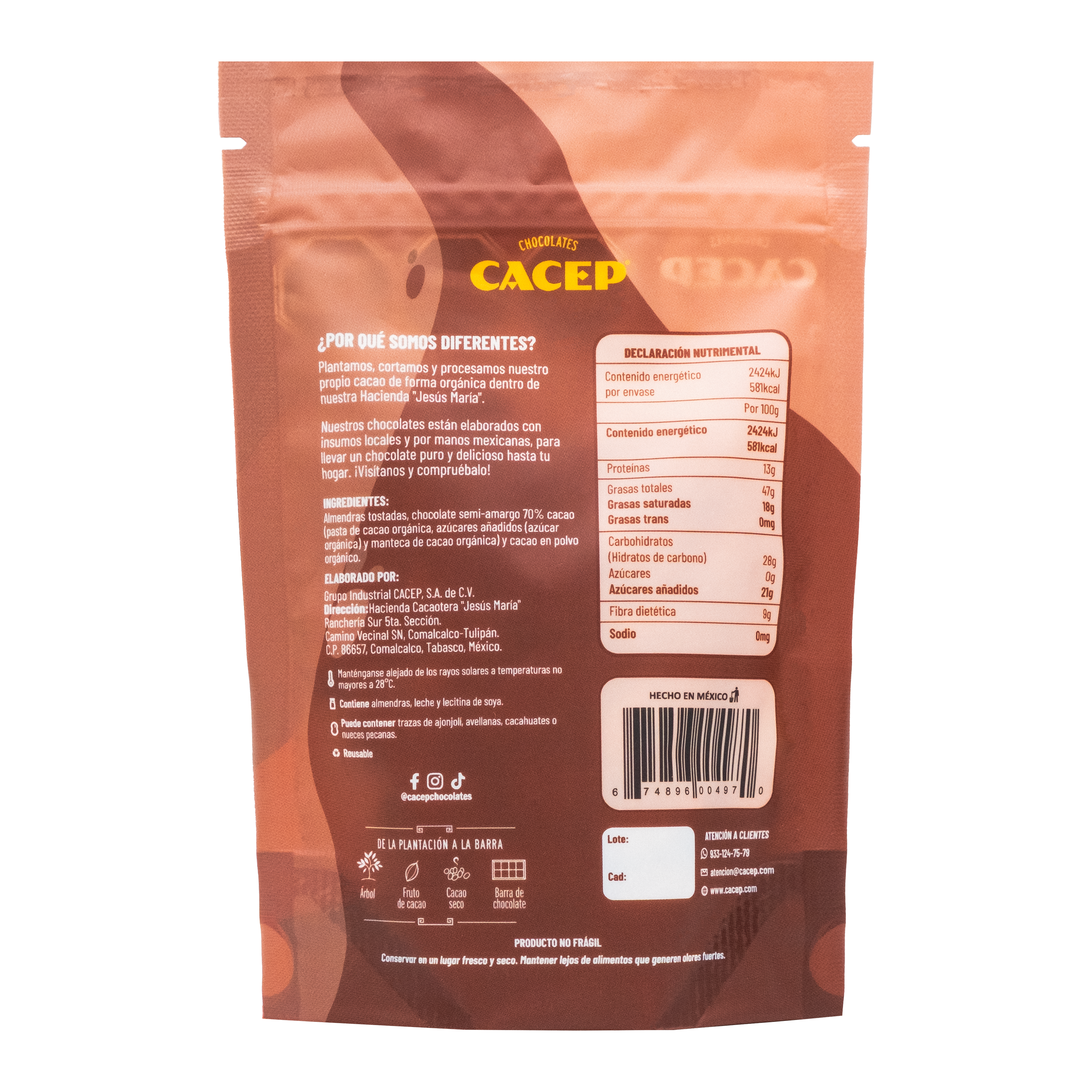 Almendras con Chocolate 70%, 100 g, Confitura