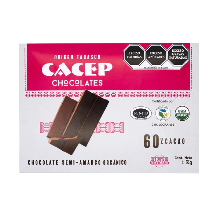 Barra de 1kg chocolate Semi Amargo 60% Cacao