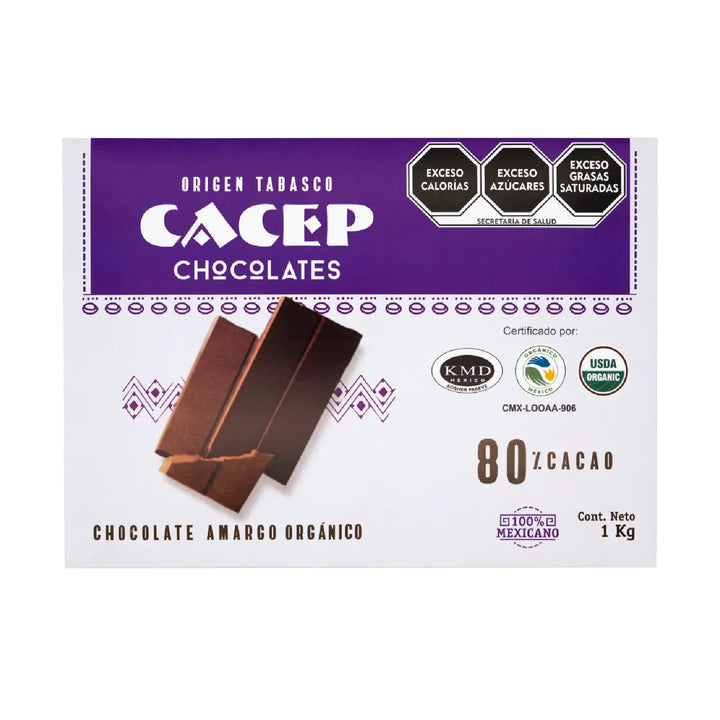 Barra de 1kg Chocolate amargo 80% cacao