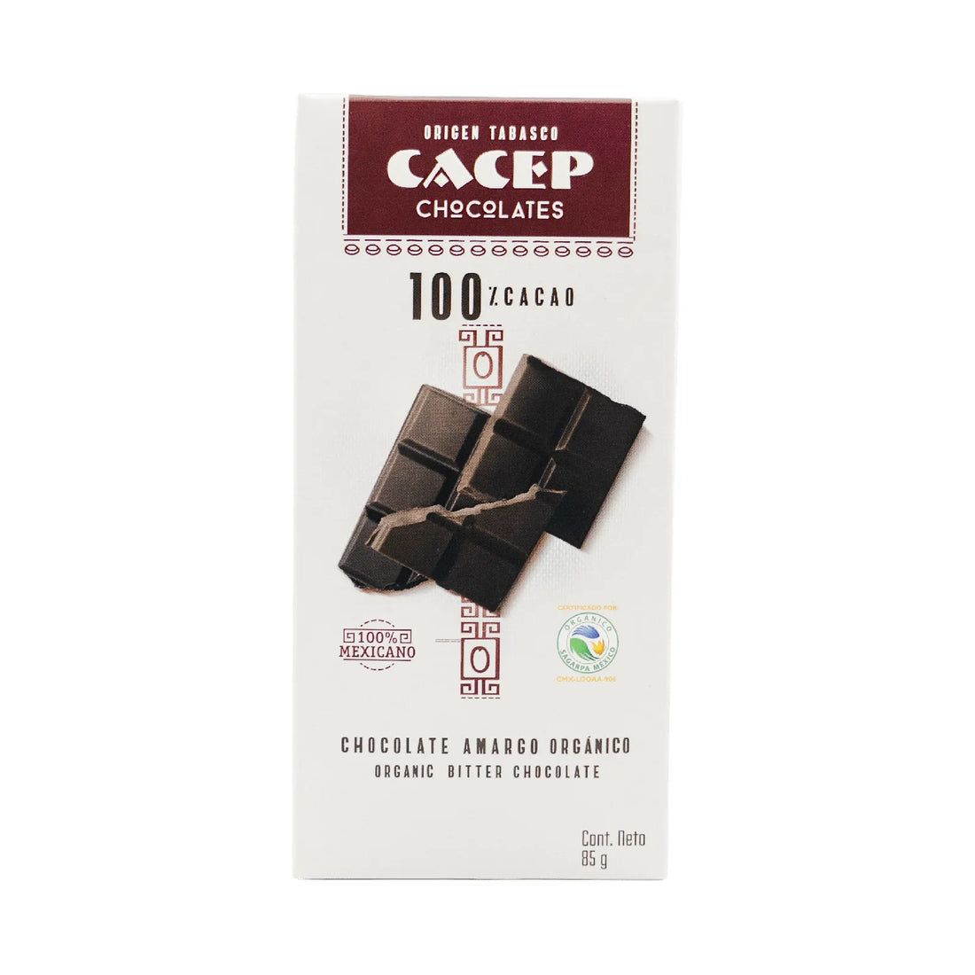 Barra de 85g Chocolate amargo 100% cacao