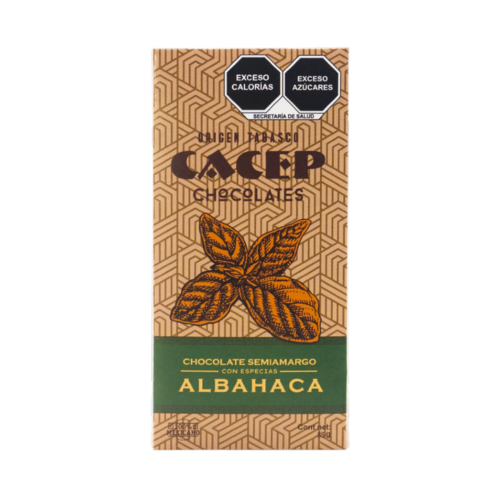 Barra de 85g Chocolate 70% con albahaca