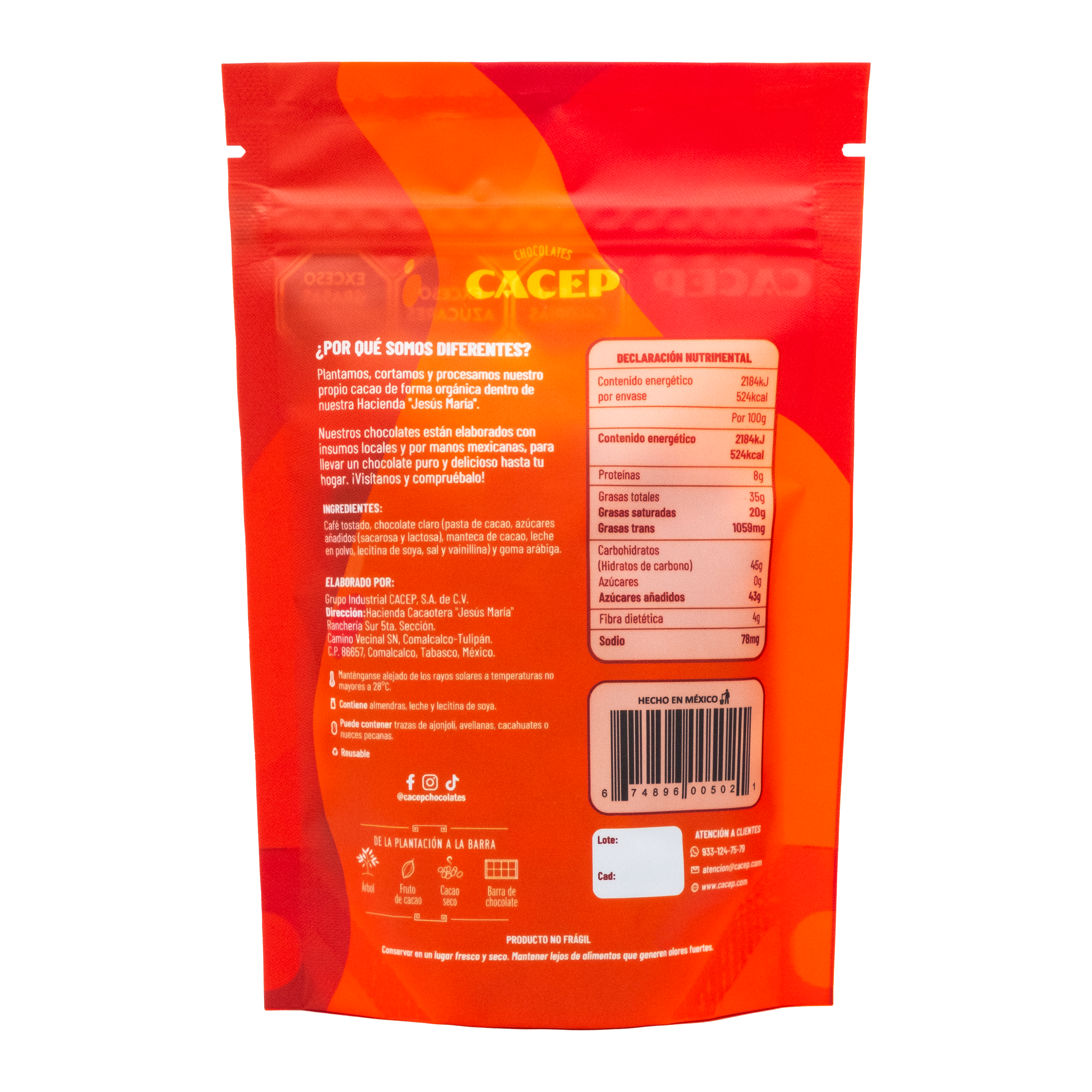 Cafe con Chocolate Claro al 42%, 100 g, Confitura