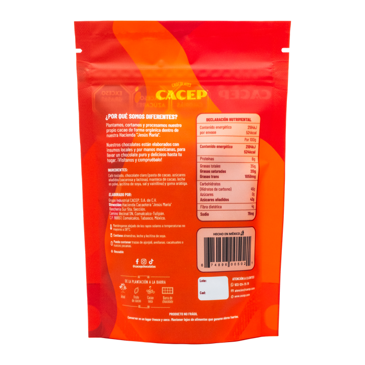 Cafe con Chocolate Claro al 42%, 100 g, Confitura
