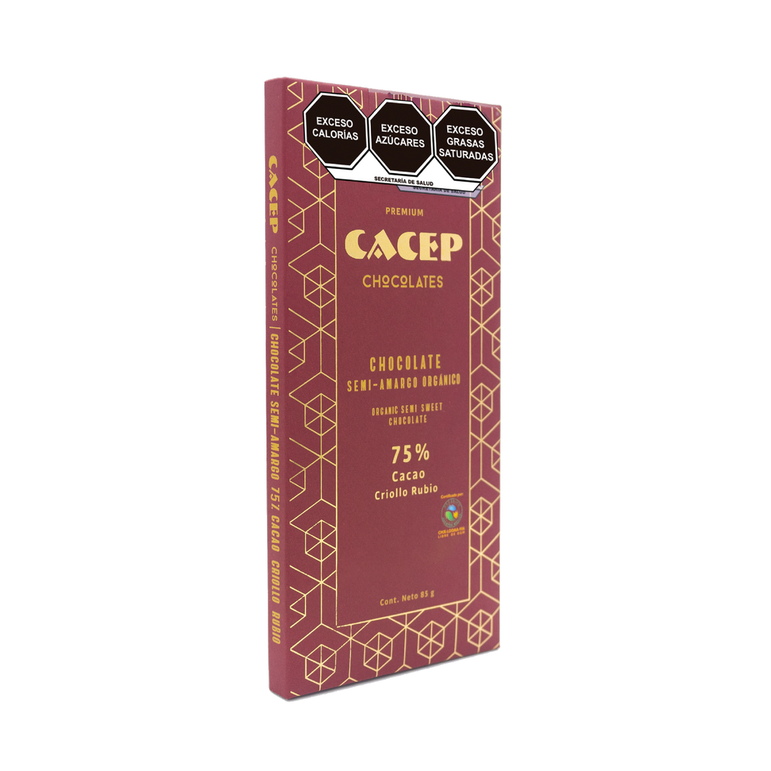 Barra de 85g Chocolate 75% Cacao Rubio