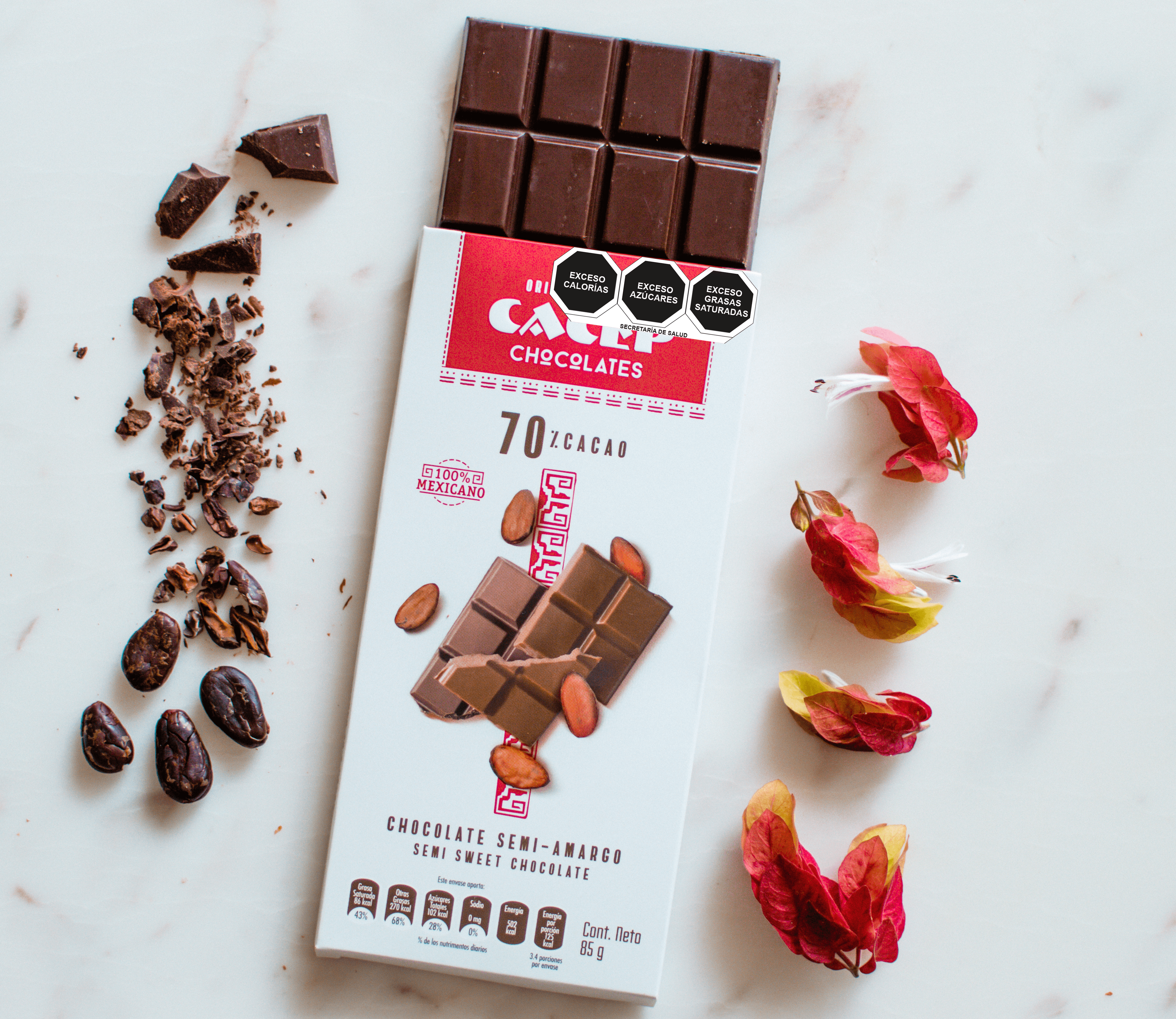 Barra de 85g Chocolate Semi Amargo 70% Cacao