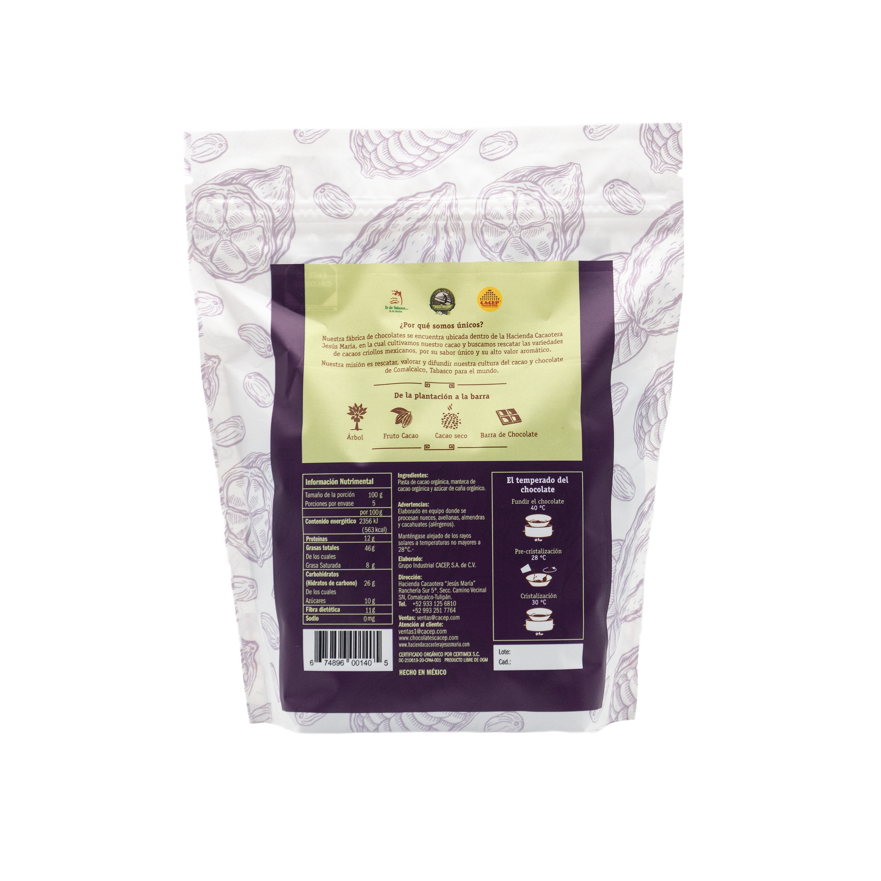 Gotas de Chocolate 90% Cacao Orgánico, 500 g