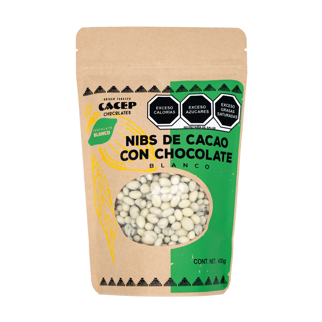 Nibs de cacao con chocolate blanco, Confituras 400 g