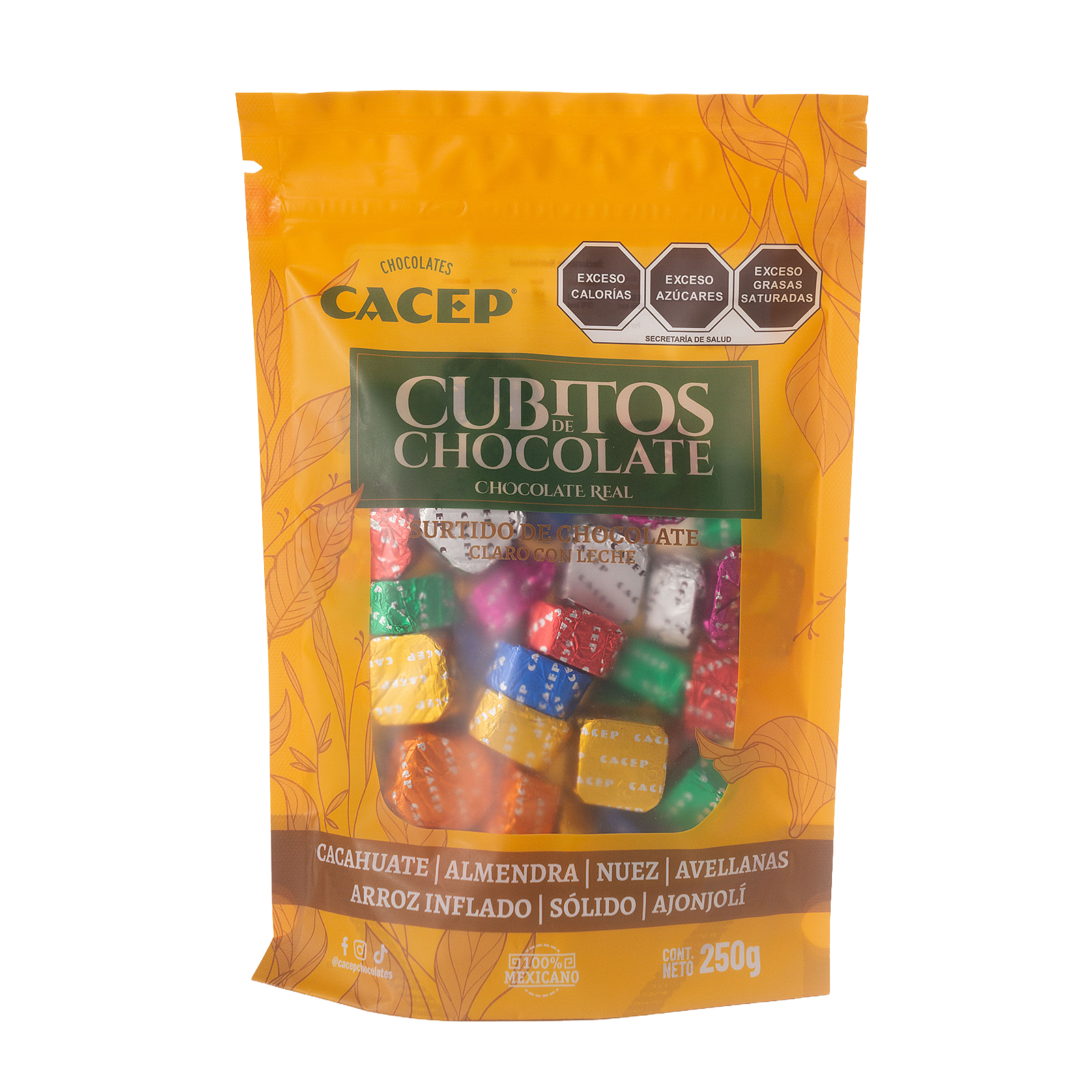 Cubitos de chocolate con semillas, 250g