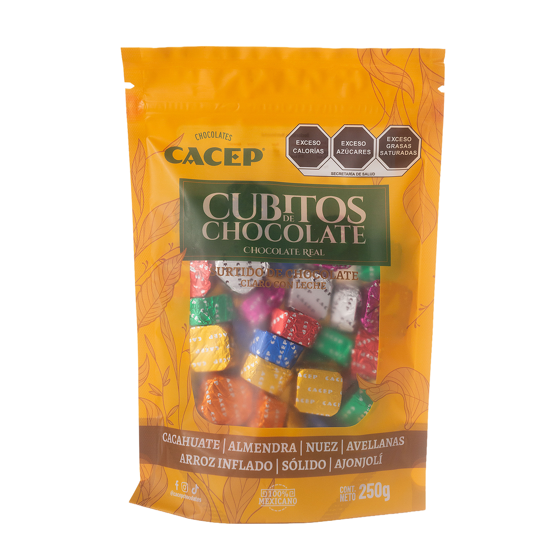 Cubitos de chocolate con semillas, 250g