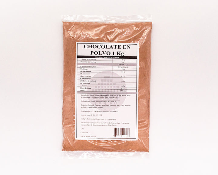 Chocolate en polvo, 1 kg