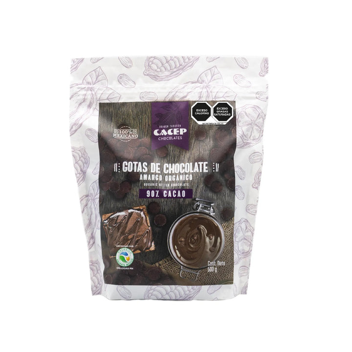 Gotas de Chocolate 90% Cacao Orgánico, 500 g