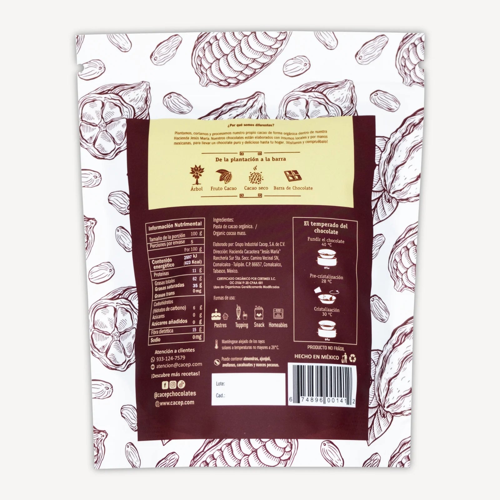 Gotas de Chocolate 100% Cacao, 500 g