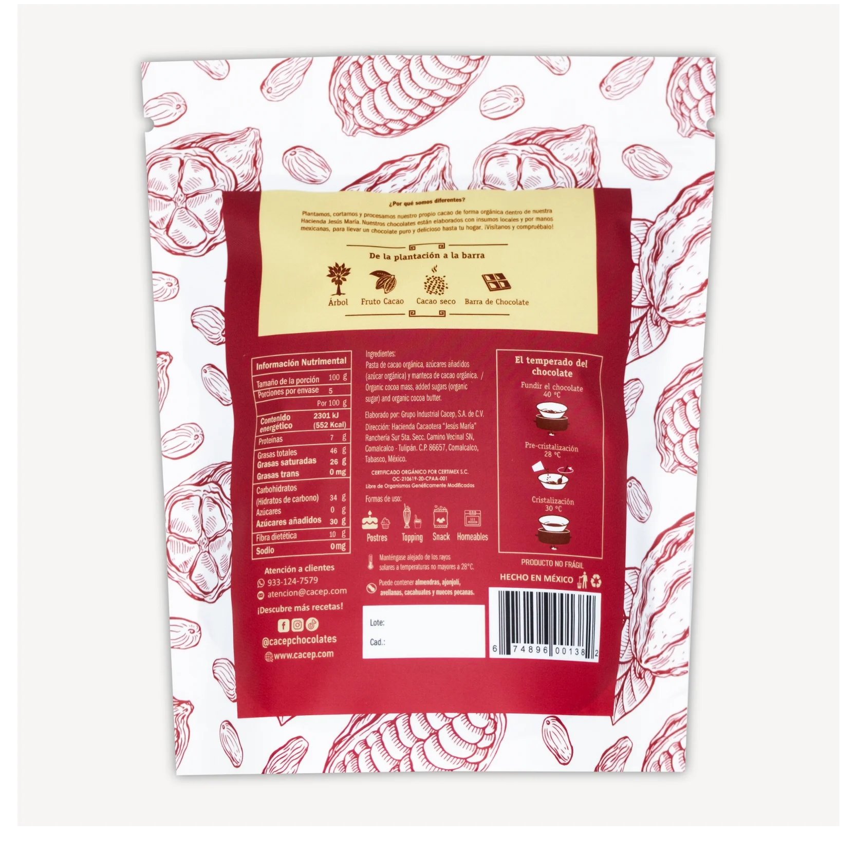 Gotas de Chocolate 70% Cacao, 500 g