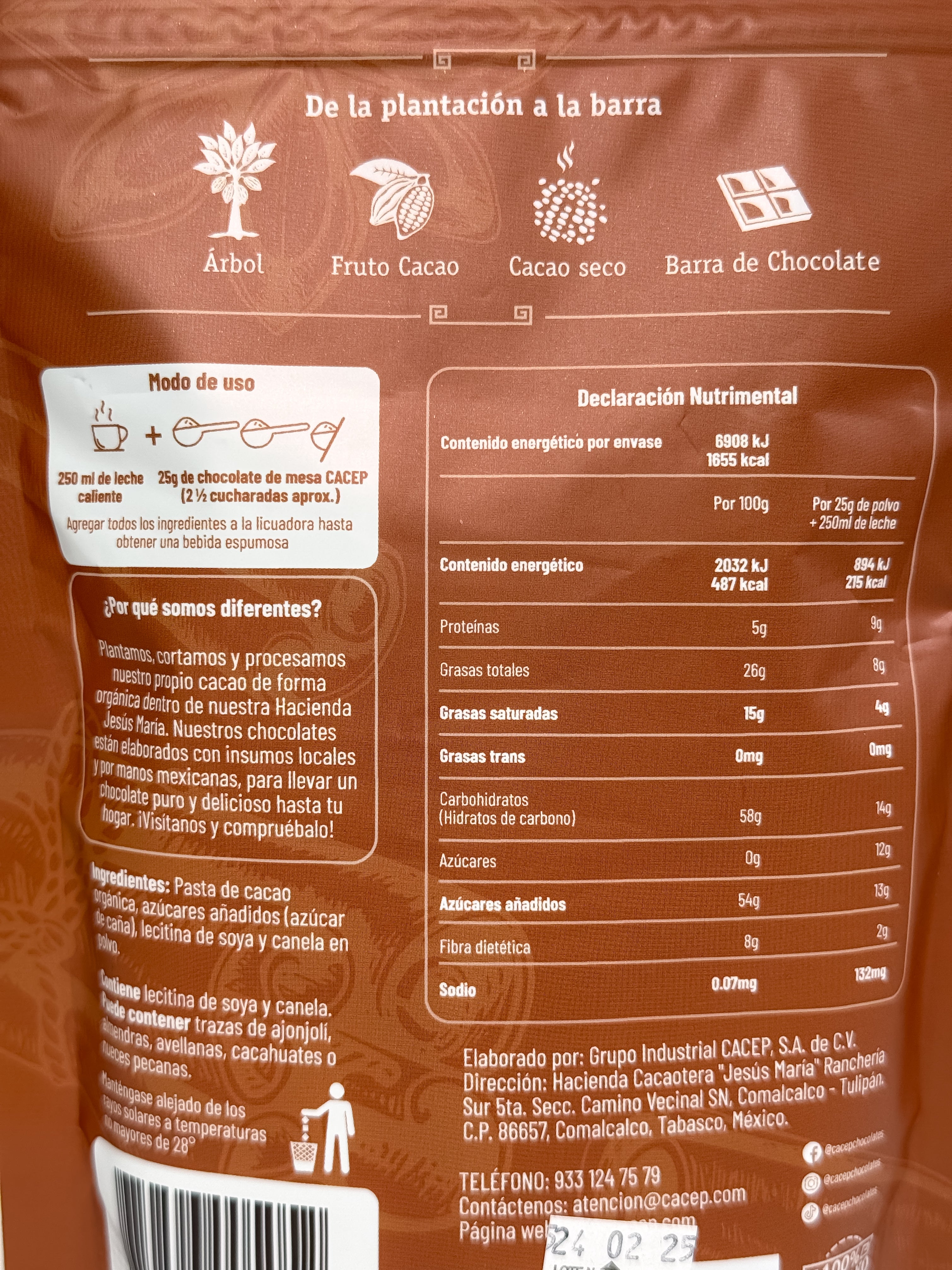 CHOCOLATE DE MESA EN POLVO 250GR