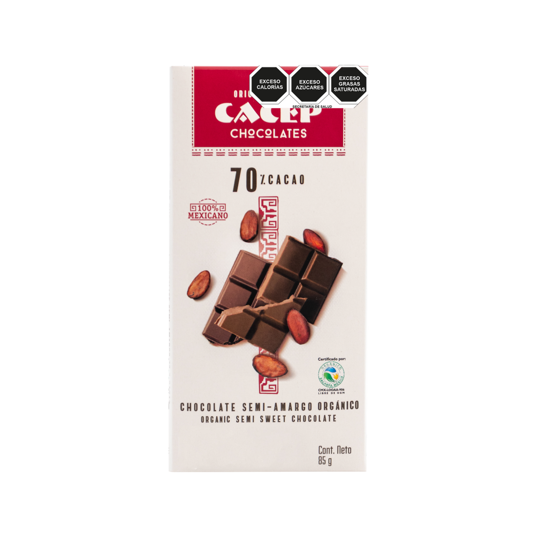 Barra de 85g Chocolate Semi Amargo 70% Cacao