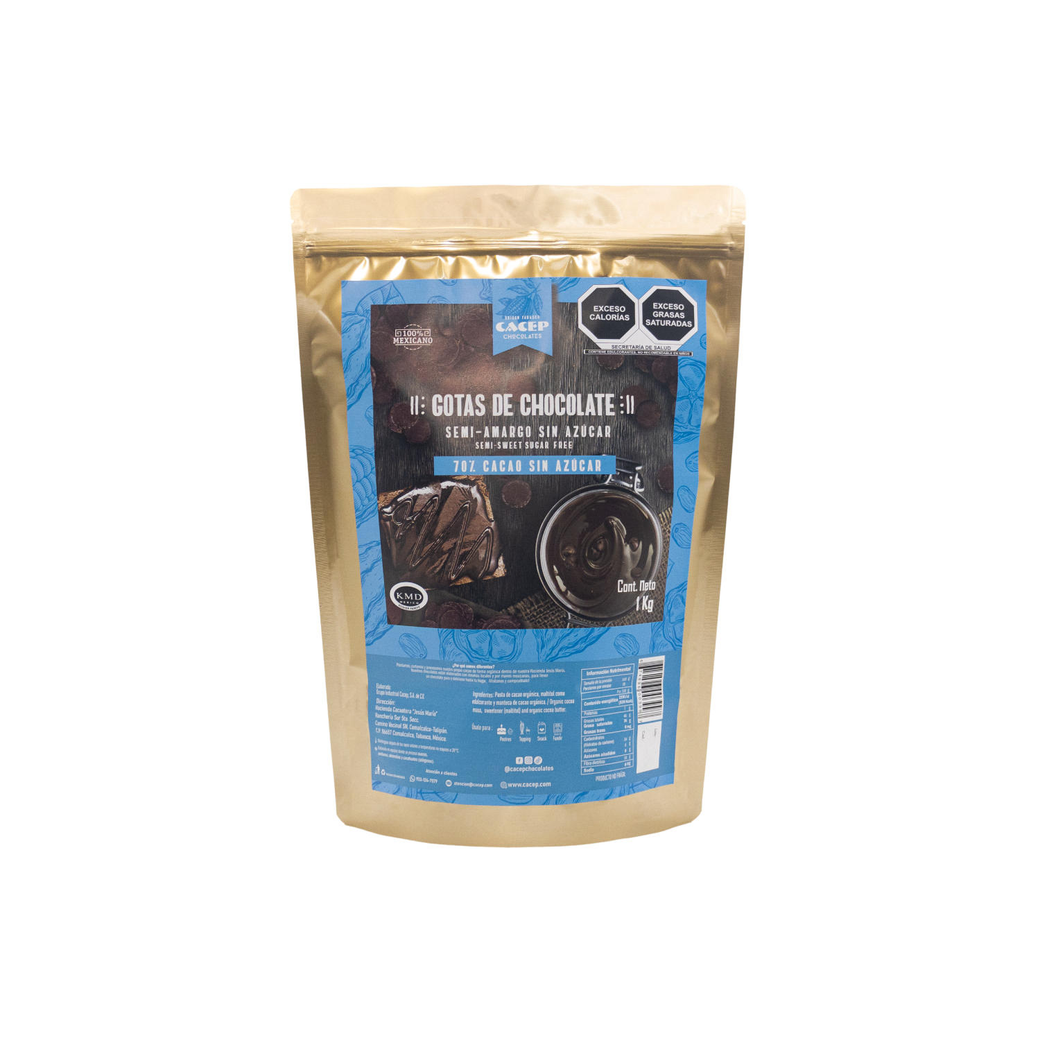 Gotas de 1kg chocolate 70% cacao SIN AZÚCAR