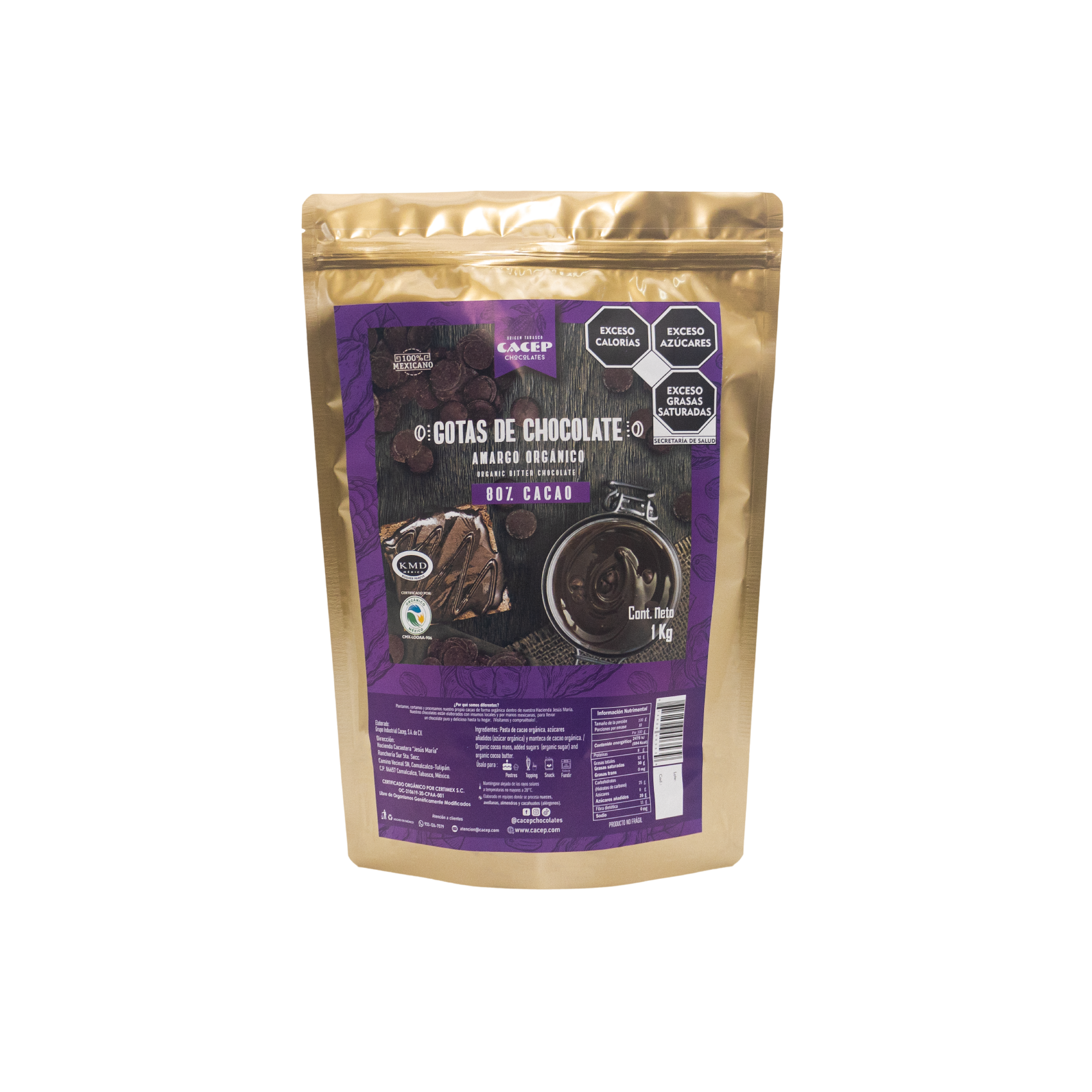 Gotas de 1kg chocolate 80% cacao