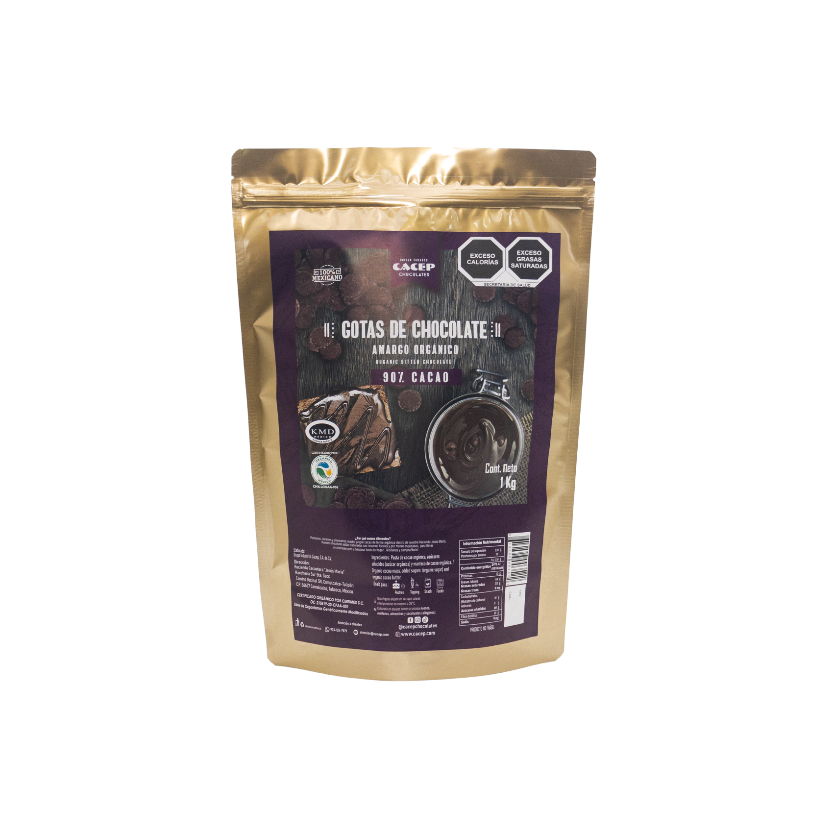 Gotas de 1kg chocolate 90% cacao