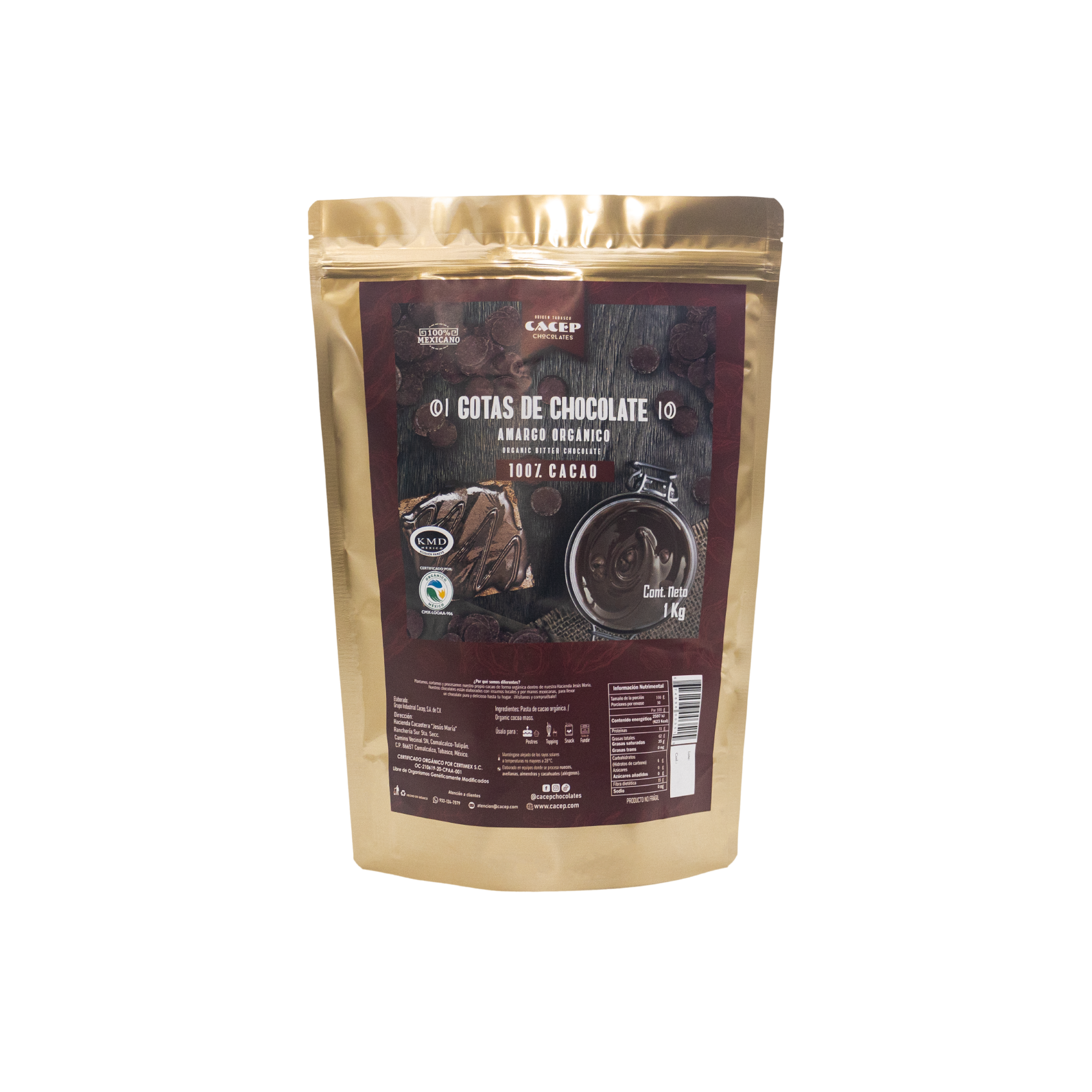 Gotas de 1kg chocolate 100% cacao