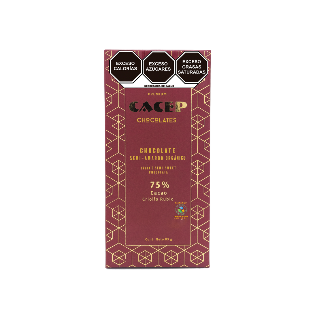 Barra de 85g Chocolate 75% Cacao Rubio