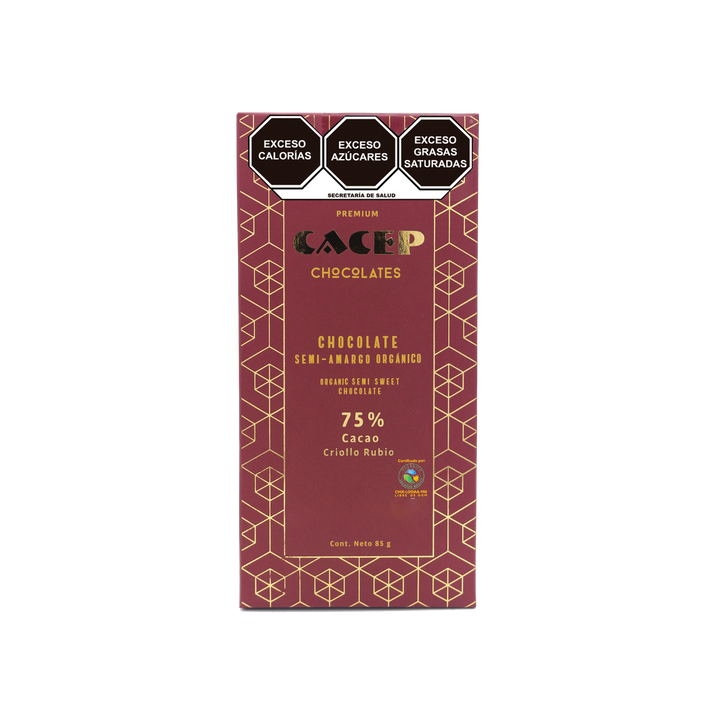 Barra de 85g Chocolate 75% Cacao Rubio