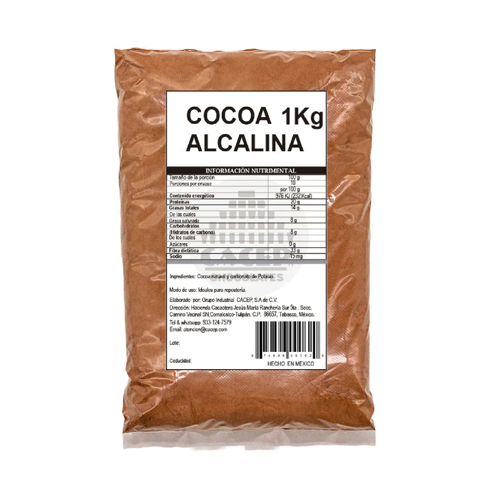 Cocoa en polvo alcalino, 1kg