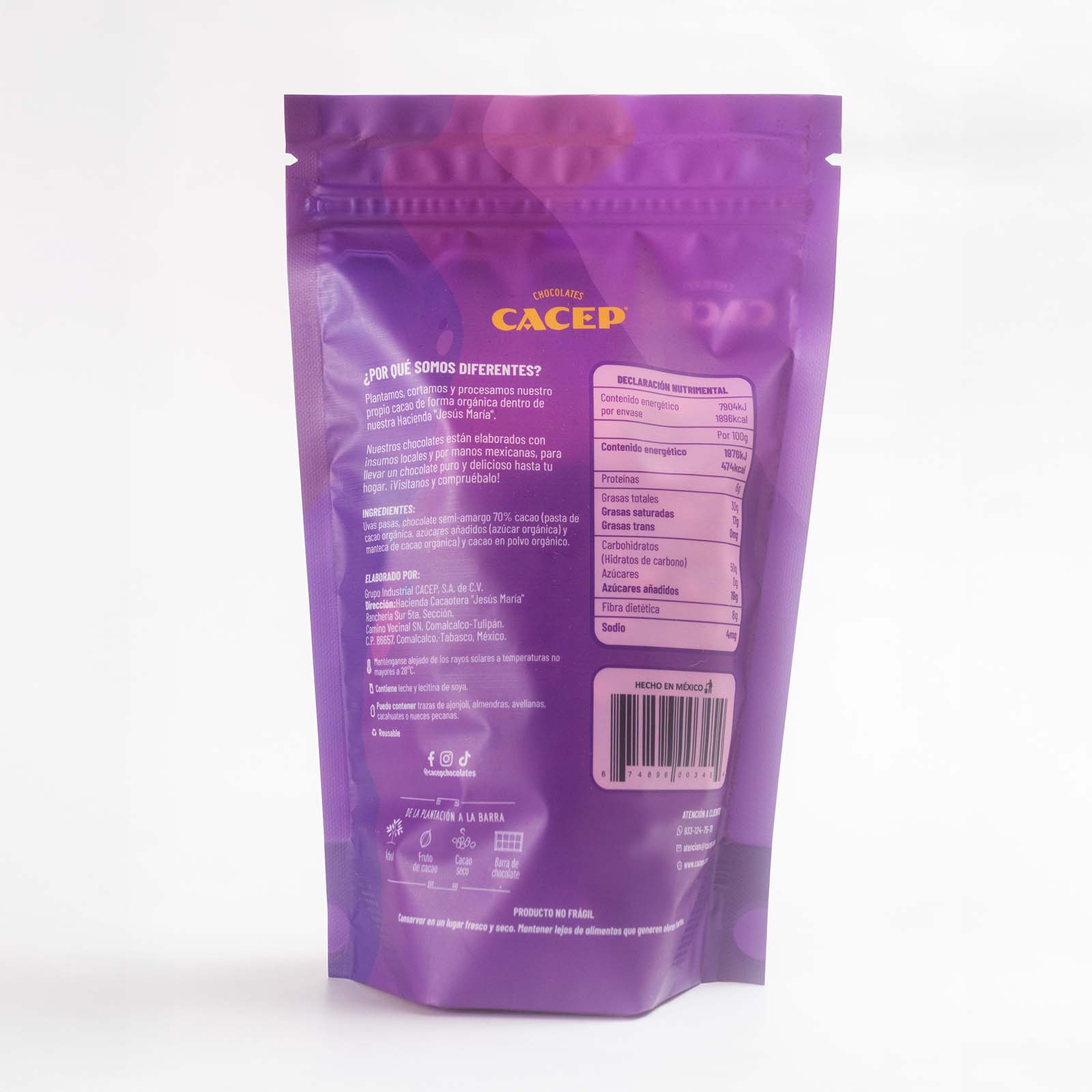 Pasas con chocolate semi amargo, Confituras  400 g