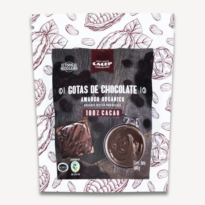 Gotas de Chocolate 100% Cacao, 500 g