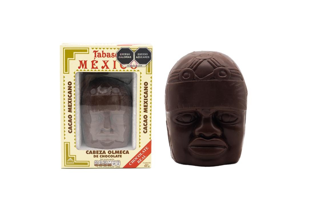 Cabeza olmeca de chocolate oscuro, 500g